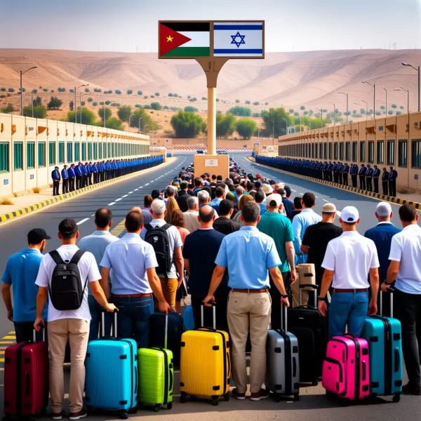 Jordanien hat insgesamt neun Landgrenzübergänge zu vier Nachbarländern sowie zwei internationale Flughäfen. Die wichtigsten Übergänge für Touristen befinden sich an der Grenze zu Israel und Palästina.